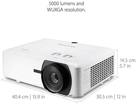 Viewsonic LS850WU 5000 Lumens Wuxga Networkble Laser Projector со едно-жичен HDBT 1.6x оптички зум Вертикална хоризонтална клуч и леќи