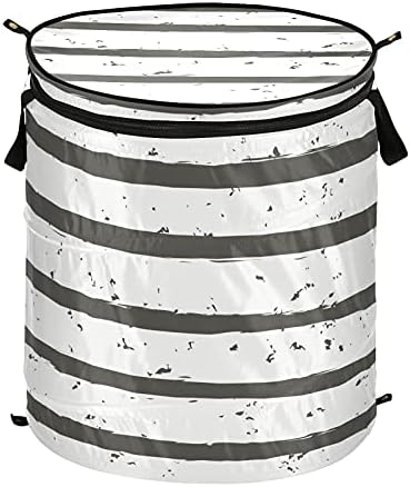 Црните бели ленти се појавуваат со алишта за алишта со капакот за складирање на капакот, склопувачка торба за перење алишта за кампување домашна организација