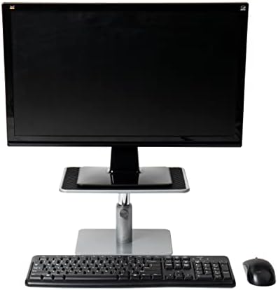 Mind Reader Monrise-Blk Monitor Monitor Riser, Stand Metal Laptop Stand, прилагодлив кревач, сребро со црн врв