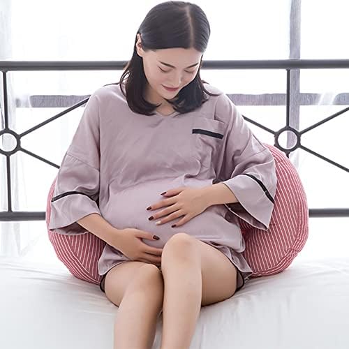 Перница за бременост за страничен заспан, двоен клин за породилно, перница за поддршка на стомакот, отстранлив памучен капак од перница, странична