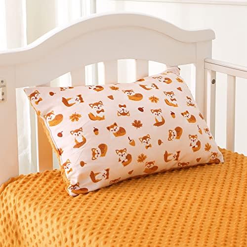 Перница за дете од денови за спиење со слатки животински печати и смирувачки подигнати точки, мека задебелена бебе перница за момчиња девојчиња