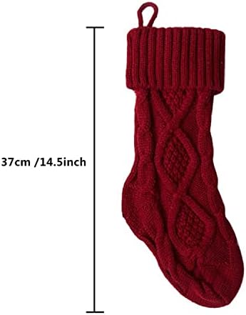 Овошни божиќни чорапи плетени Божиќни чорапи 18 инчи двострано камин што виси чорапи за камин Божиќна празничка забава Декорација