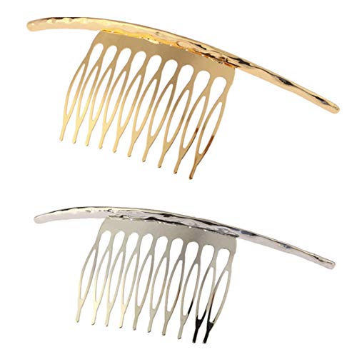 2 компјутери мода едноставна коса вметнување чешел 10 заби метални клипови за коса чешли за девојки жени невеста деверуша