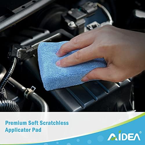 AIDEA Microfiber Application Pads-8pk, сунѓер за микрофибер, влошки за миење автомобили, влошки за чистење, одлични за примена на восок, заптивки и други климатизери-сини