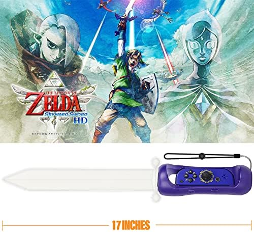 Меч на LED игра на Kunsluck For Legend of Zelda: Skyward Sword HD-Nintendo Switch со прилагодлива лента за зглобот само за Nintendo Switch/Switch Oled Right Joy-Con