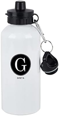 Yelolyio Персонализирана почетна буква со шише со спортови на вода за алуминиум - буква монограм g за еднократна теретана за