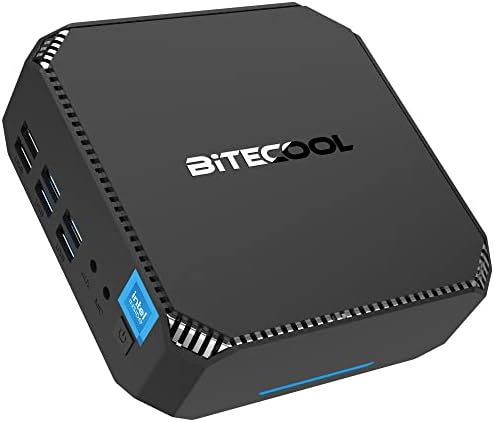 BiTECOOL Mini Pc, Windows 10 Pro Mini Десктоп Со Intel Celeron J4115 Quad Core, 8gb Меморија И 256GB M. 2 SSD, Проширување до 4TB, 2.4/5GHz Двојна