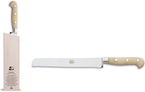 Колтелери Берти Инсиме Нож за Леб со Магнетизиран Дрвен Блок | Рачка Од Луцит Од Слонова Коска