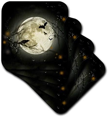 3дроза Полна Месечина Со Врана И Лилјаци-Меки Подлоги, комплет од 8