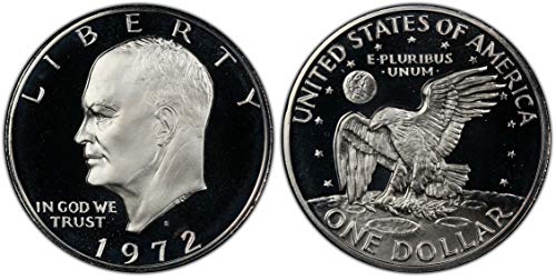 1972 С Ајзенхауер 40% Сребрен Долар - Скапоцен Камен Доказ-Длабоко Камео DCAM-PR65