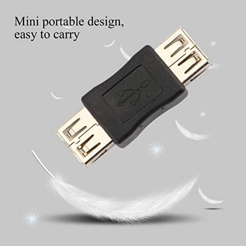 KKAAMYND USB 2.0 Тип Женски На Женски СПОЈКА USB Адаптер Конектор На F/F Конвертор Апликација Во Осветлување, црна, Идеален За поврзете
