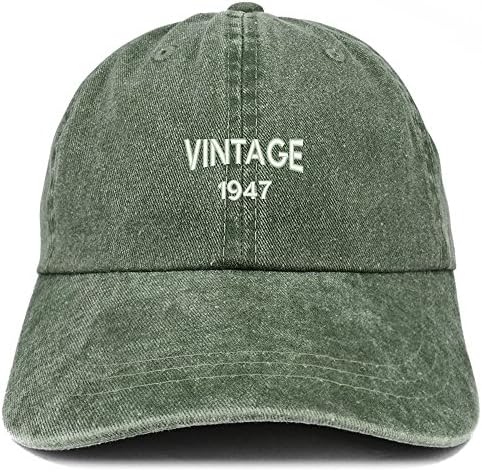 Трендовски продавница за облека Мал гроздобер 1947 година извезена 76 -ти роденден измиен пигмент обоен капа