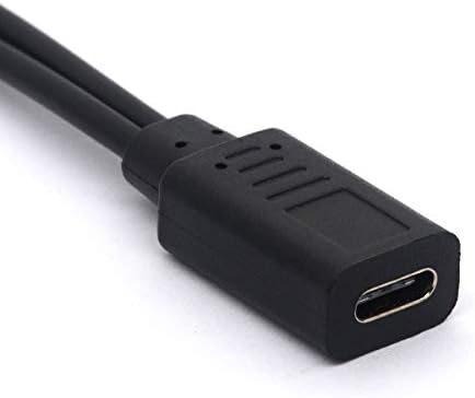 USB 2.0 тип Ц женски до двојно микро USB машки кабел за сплитер - 1ft