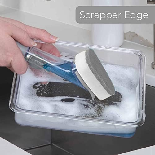 4 сапун за диспензерот за диспензери за дистрибуција на сунѓер за чистење четка за чистач за чистење кујна за чистење на кујна
