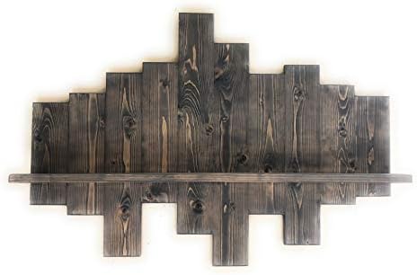 Дрво виси полица, рачно изработена дрвена wallидна решетка, дрво, активна рустикална декоративна полица