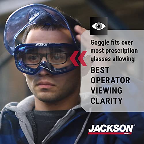 Jексон Безбедност GPL500 Премиум Goggle со одвојлив штит за лице, облога против магла, чиста леќи, сина, 21000