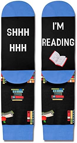 Змарт смешни чорапи глупо чорапи луди чорапи за жени, подароци за loversубители на книги на наставници