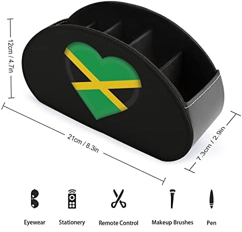 Јамајка знаме за далечински управувач за далечински управувач на пенкало Пу кожа далечински кади декоративно биро за складирање на организатор на контејнер