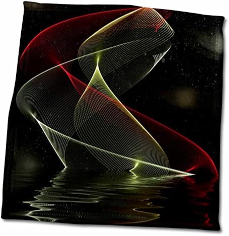 3drose слика на фрактална апстрактна крива црвена и жолта мрежа на вода - крпи