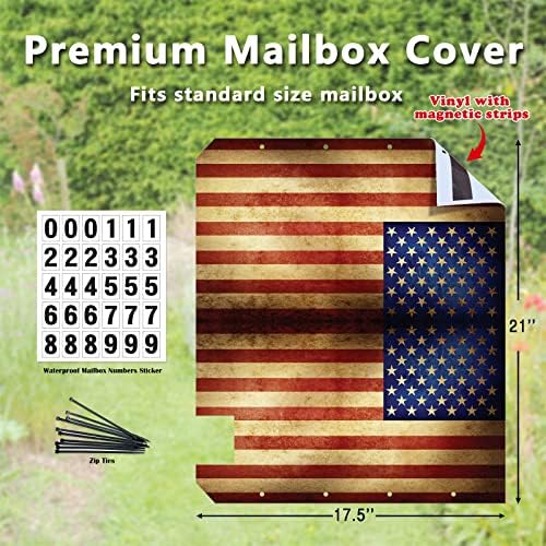 17,5 x 21 Американско знаме магнетно поштенско сандаче за добредојде на поштенски сандачиња, поставени спомен -дење на 4 -ти јули патриотска