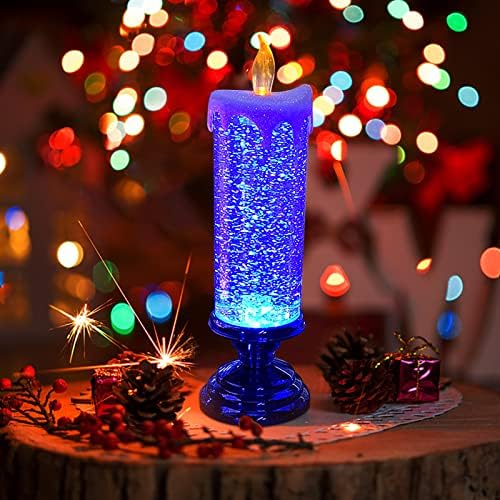 Shilong 2022 Нови LED Божиќни свеќи, 7 бои Автоматско менување на светлата на свеќи, USB -полнење водоотпорен водоотпорен сјајни сјајни свеќи,