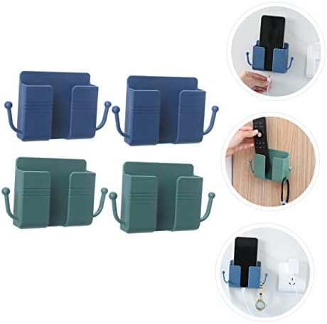 Angoily 4pcs кутија за складирање wallидни полначи паметни телефони огледала куки за wallид монтиран мобилен штанд за полнење мобилен