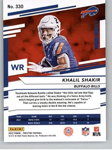 2022 Panini Prestige #330 Khalil Shakir RC Rcikie Buffalo Bells NFL Football Trading Card