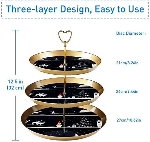 Tfcocft Десерт Чаша Торта Штанд, Маса Декорација За Свадба Роденден Прослава, Божиќ снешко дрво елен шема