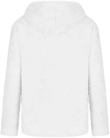 Narhbrg женски случајни чиста боја на руно качулка со маичка со маичка со маичка со маичка за склопување топла шерпа пуловер надворешна облека