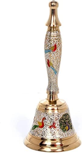 Занаети На Индија Меенакари Декоративни Рачни Ѕвона Од Џингл За Божиќна Поја Молитва Обожување Ѕвонче - - Бело