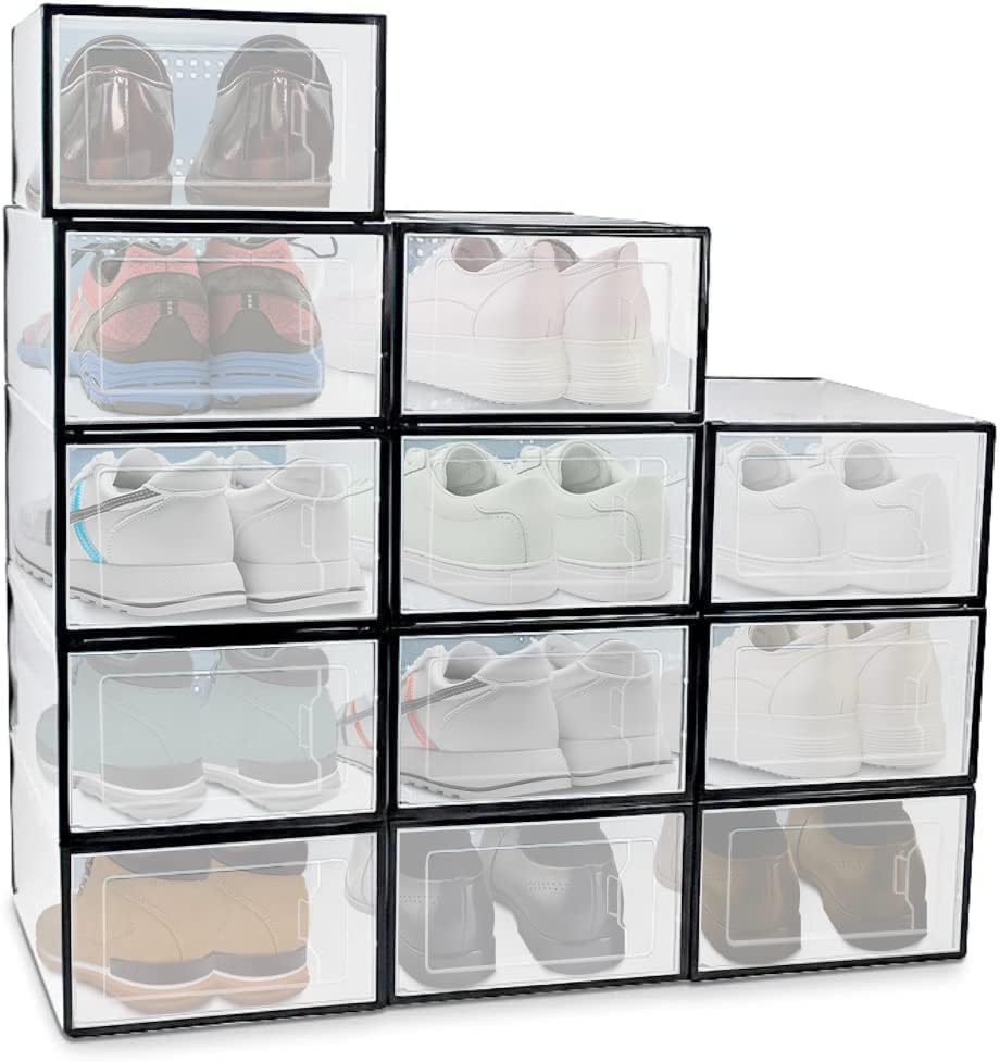 Гоминимо - кутија за чевли, чисти кутии за чевли кои се ставаат, кутии за чевли чиста пластика за стабилно, кутии за складирање