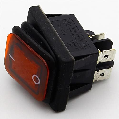 LIDON 1PCS црвен водоотпорен рокер за вртење на рокери IP55 4PIN 2POSION AC250V/16A LED осветлен