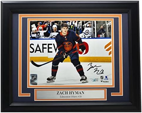 Зак Хајман потпиша врамен Едмонтон Оилдерс 8x10 Фото фанатици - Автограмирани фотографии од НХЛ