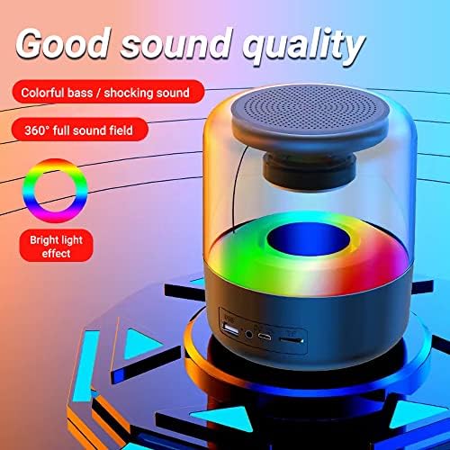 Bluetooth звучник, преносен безжичен звучник, со TWS Paring, RGB светла, за дома/забава.