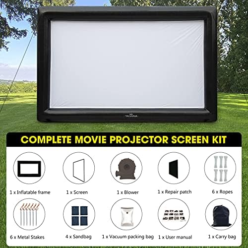 Екранот на надувување на проекторот на Талванија од 16 стапки за надворешно и затворено ТВ филм гледајќи вентилатор, падови за вратоврска,