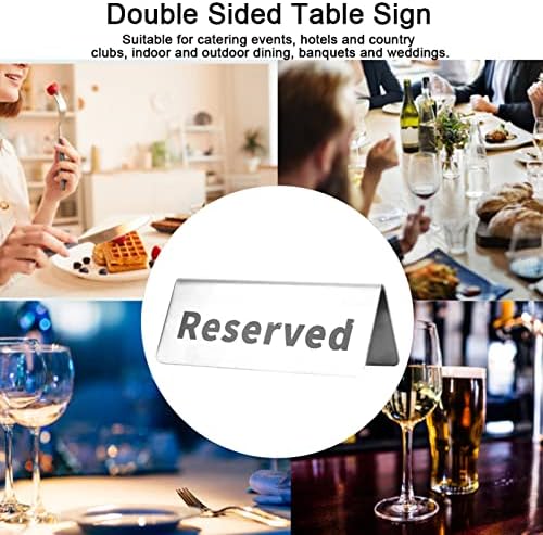 Резервирани знаци на маса за ресторан за венчавки, двострани резервирани знаци на маса, црни резервирани знаци на трпеза за забава,