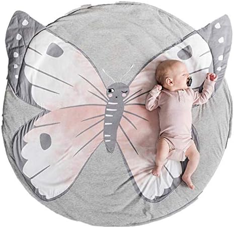 Аберез пеперутка бебе тркалезна игра подлога ползи мат пеперутка бебе ќебе ќебе пеперутка стомакот време мат килим за деца деца мали деца спална соба