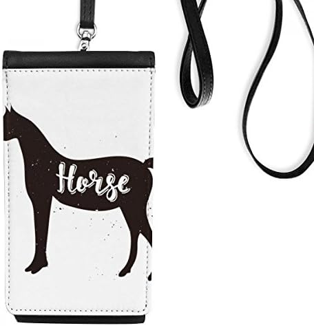 Коњско црно -бело животно телефонски паричник чанта што виси мобилна торбичка црн џеб