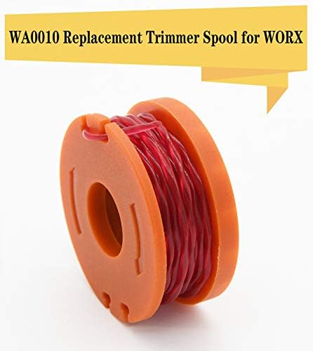 WA0010 Заменски тример со лажици, едгер копил компатибилен со жицата на тример Worx, жица со плевел, WG180 Spool Refills 10ft 0,065 инчен