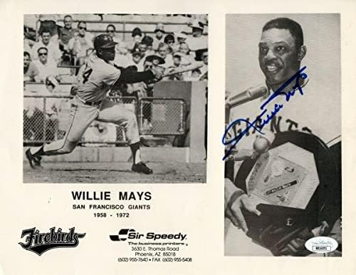 Вили Мејс потпиша автограмиран 8.5x11 Фото гиганти Гроздобер промо JSA RR16572 - Автограмирани фотографии од MLB