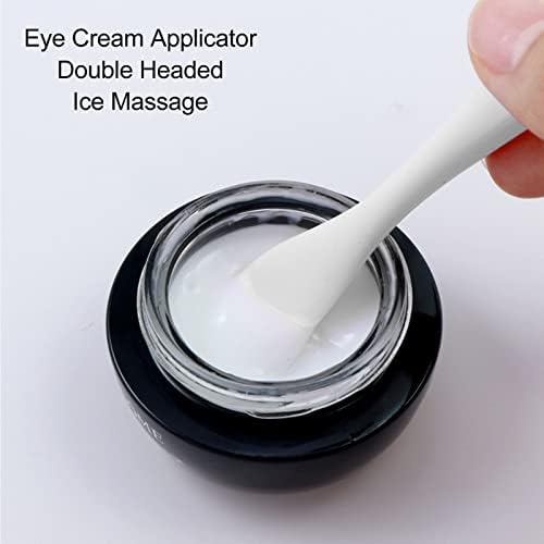 2 парчиња крем за крем за очи, метална апликација за крем за очи, шпатула, двојно завршена алатка за масажа на очите на легура на цинк