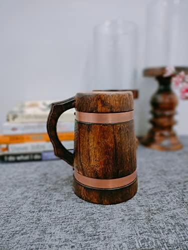 колекционерско средновековно рачно изработено дрвена пиво кригла Античко кафеаво еко-пријателски пиво резервоарот кафе чај чај за пијалоци