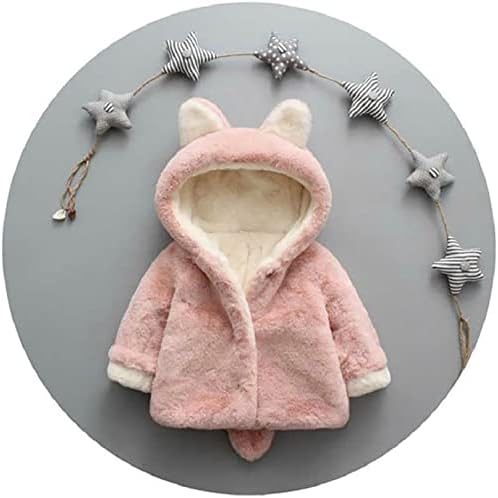 Девојки за девојчиња Здхор Девојки, руно, наредени зимски палто, симпатична зајачка уши за бебиња снег од зајаче качулка фланелна јакна