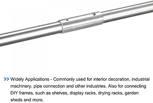 uxcell Rail Pipe Fitting 2-насочен 60мм должина 304 Не'рѓосувачки челик директен конектор полирање за 33мм/1,3 ОД рачна плоча