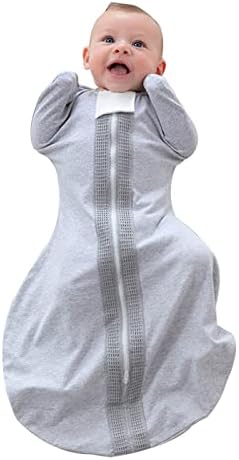 Зигхој бебе носено ќебе новородено сваднување со раце памук торба за спиење со бебе со двонасочен патент 0,5 тог мека транзиција вреќа за спиење за девојче за новоро