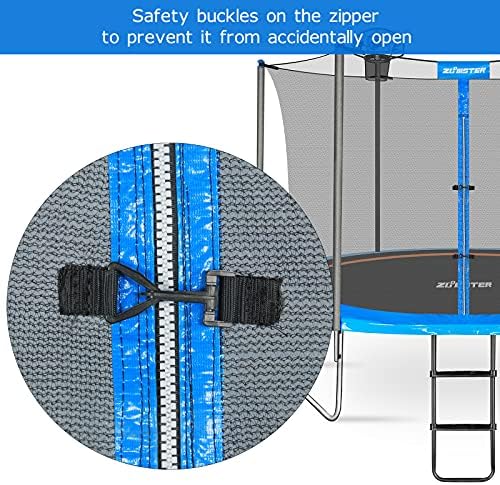 Зумстер 15-та бранувана мрежа со капаче за полнење, безбедносно куќиште за замена на брануваа за 6 права столбови Трамполини, дише и временски отпорни на брануваа мр?