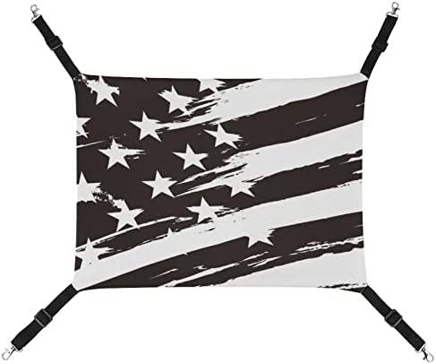 Американско знаме на американско знаме црно -бело милениче хамак удобно прилагодлив кревет за виси за мали животни кучиња мачки хрчак