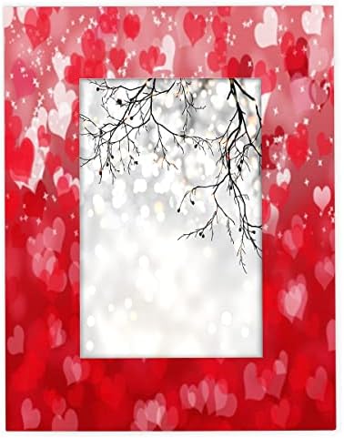 cfpolar црвен ден на в Valentубените loveубов срце 4x6 рамка за слика од дрво, приказ на фотографии без мат фото рамки за табела или wallиден декор