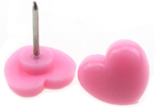 Е-излез 100 парчиња форма на срцев облик на плута од табла со притискање иглички од палецот училишен канцелариски додатоци 10x12mm, розова