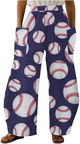 Удобни панталони за јога бохо за жени, 2023 лето широко нозе Харем панталони Обични панталони за бејзбол печати за бејзбол панталони